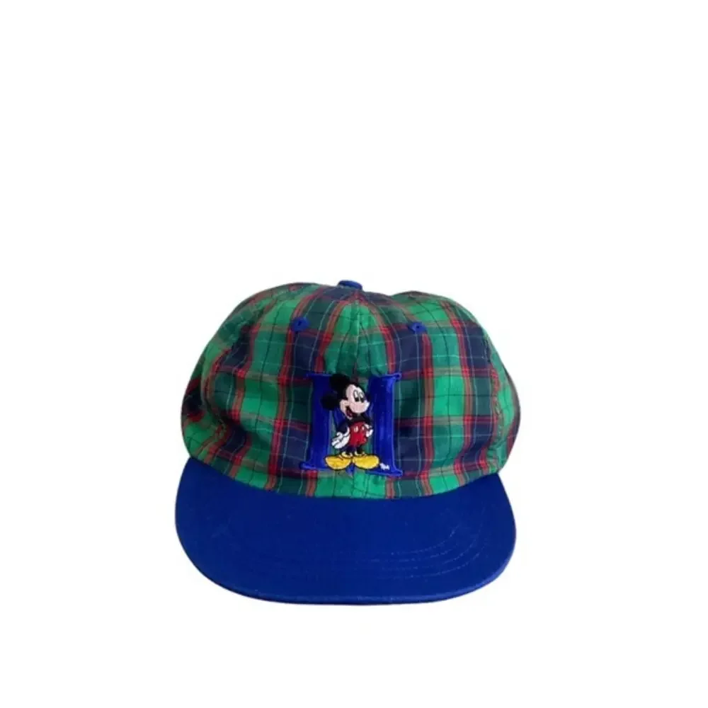 Mickey Mouse Disney Boys Plaid Vintage 90’s SnapBack‎ Baseball Hat